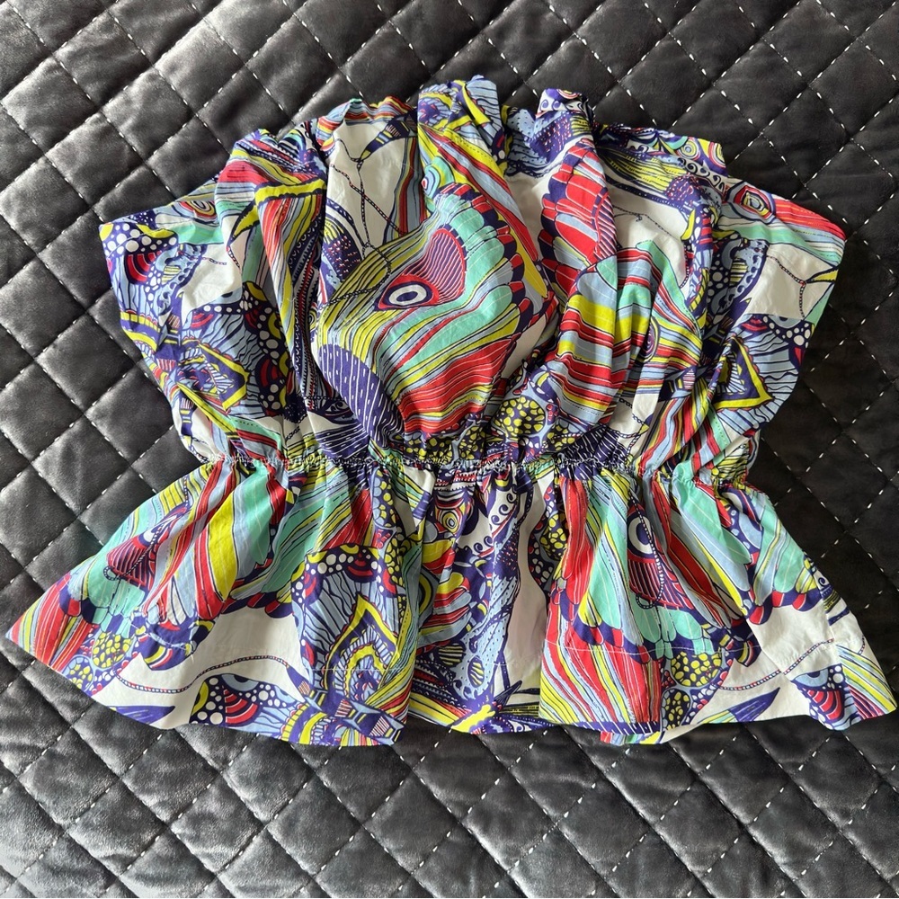 Anthropologie Ruffle Strapless Tube Top